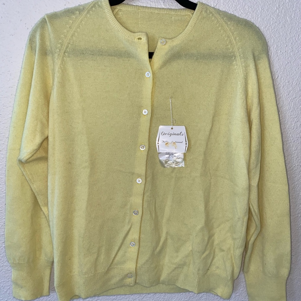 Yellow Cardigan with Buttons